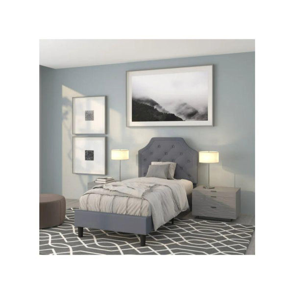 Gray Linen Single Bed Size 120x200 By Alhome - 110110065 - ALHOME