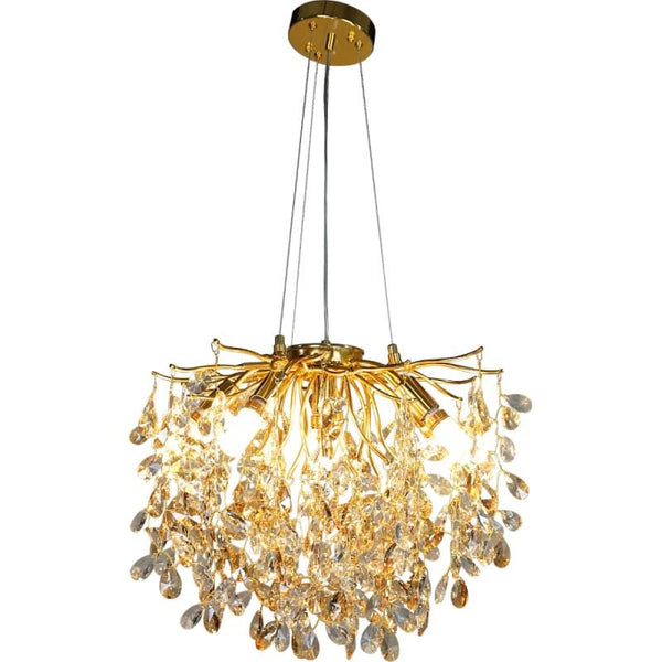 Modern Golden Chandelier - Diameter 45 cm - 6 Bulbs - Lamp Base Size E14 By Alhome - ALHOME