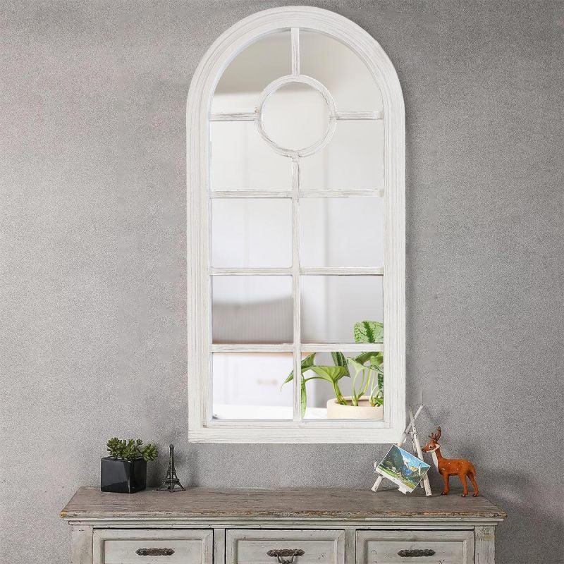 Antique window wall mirror - white - 35x70x2.5 cm - By Family Ship - ALHOME