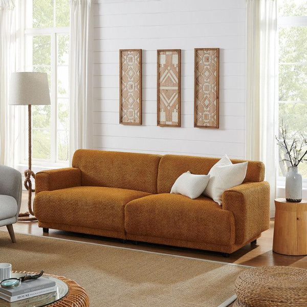 Timeless Elegance: 3-Seater Boucl√© Sofa in Camel By Alhome - ALHOME