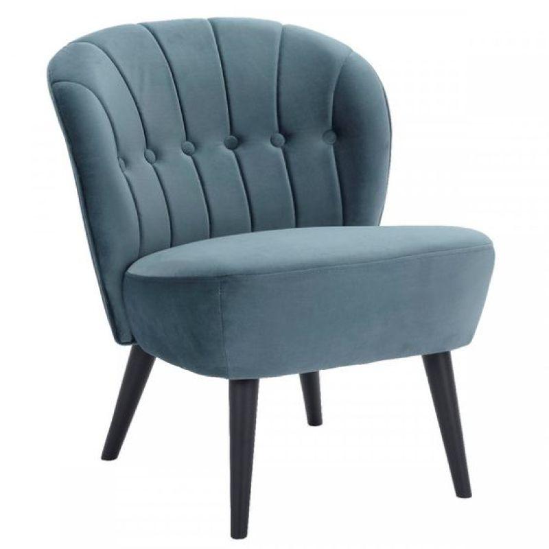 Blue Velvet Classic Chair with Swedish Wood By Alhome - ALHOME