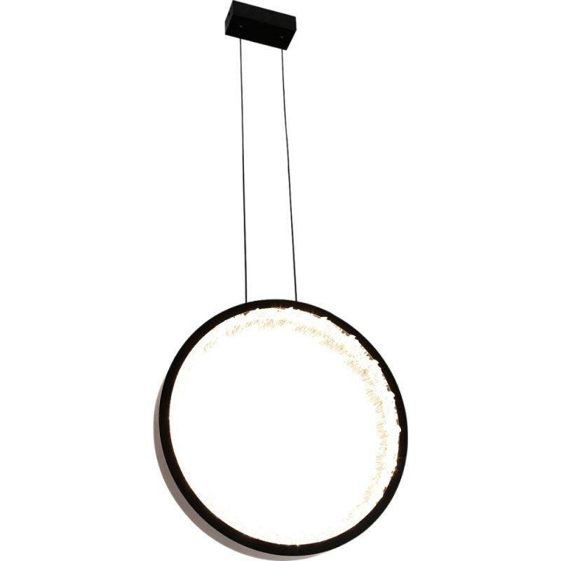 Modern Black Circular Chandelier With Yellow Lighting - 20 W By Alhome - ALHOME