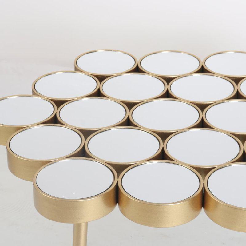 Metal Center Table With Circle Mirrors Surface - Gold By Alhome - ALHOME