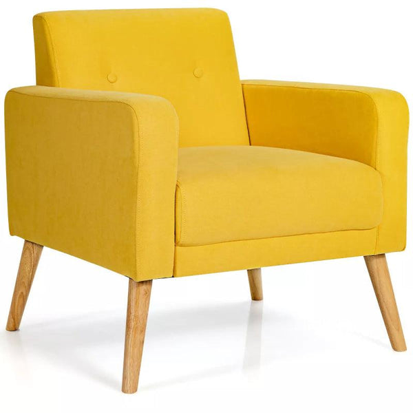 Yellow Linen Chair By Alhome - 110111747 - ALHOME