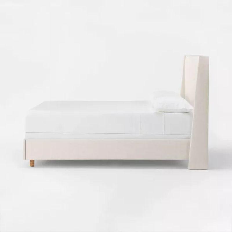 Elite Collection: Swedish Wood Queen Bed - Light Beige Tranquility (180x200x140) by Alhome - ALHOME