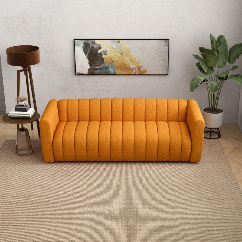 3-Seater Velvet Sofa in Radiant Orange By Alhome - ALHOME