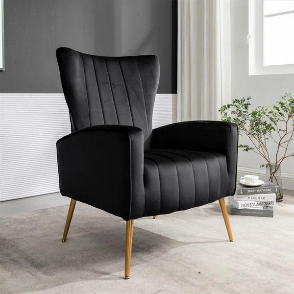 Black Velvet Chair for Sleek Elegance By Alhome - ALHOME