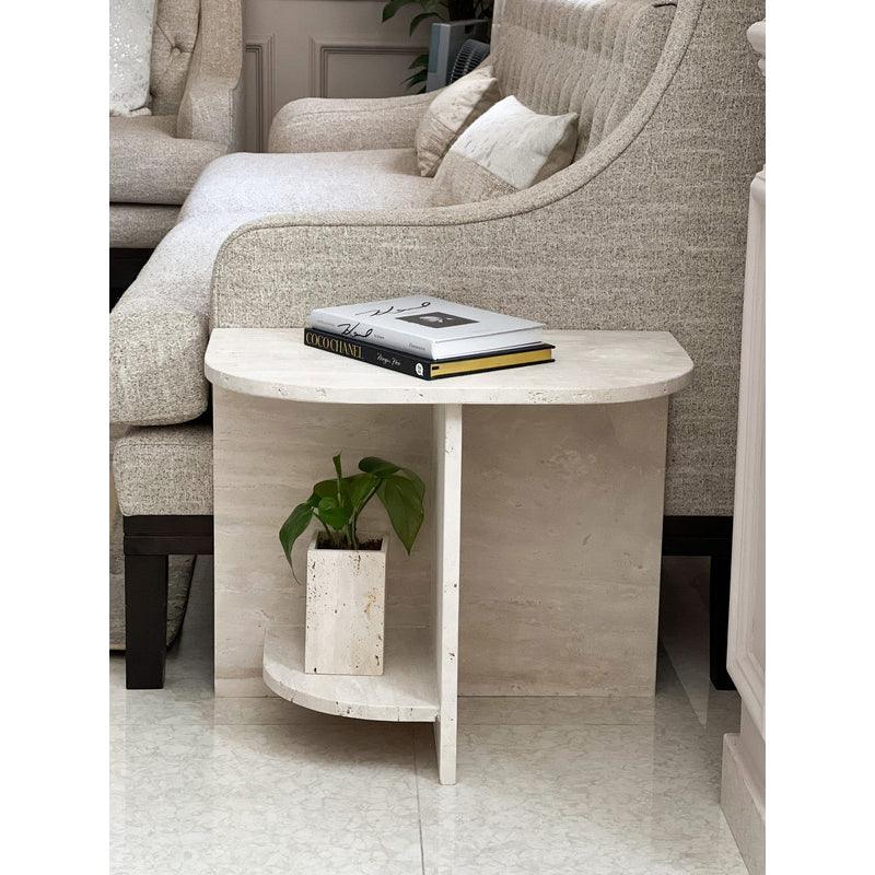 Treventino Chic White Marble Side Table By Alhome - Zrafh.com - Your Destination for Baby & Mother Needs in Saudi Arabia