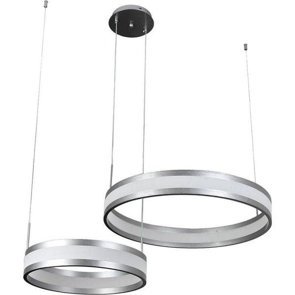 Modern Chandelier With Two Grey Rings With 3 Lights - 85 W By Alhome - ALHOME