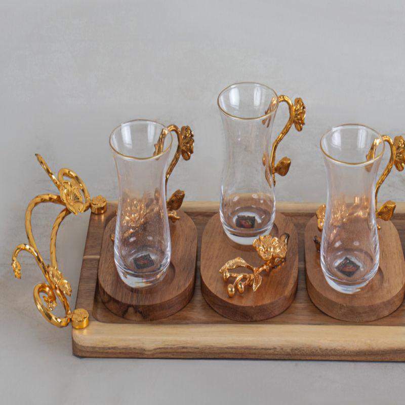 Glass Cups - Gold - By Alhome - ALHOME