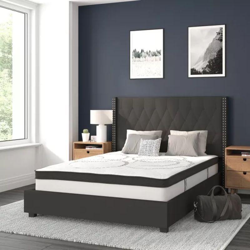 Supreme Comfort: Swedish Wood King Bed - Deluxe Grey Harmony (160x200x140) by Alhome - ALHOME