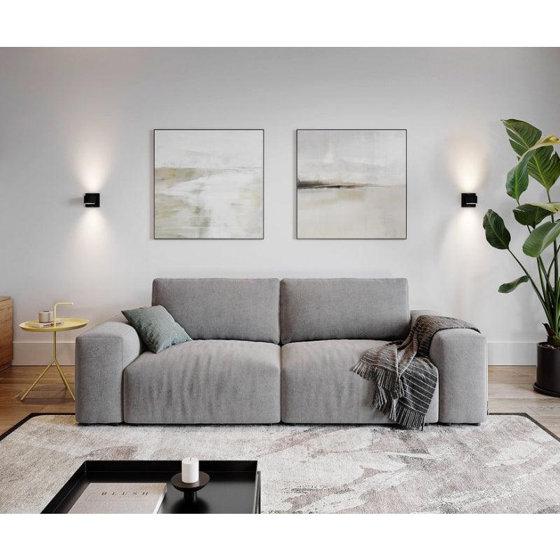 Sophisticated Comfort: Gray Velvet 3-Seater Sofa By Alhome - ALHOME