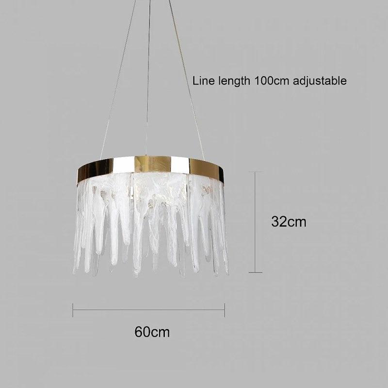 Modern Gold Chandelier With 3 Lights - 42 W- Diameter 45 cm By Alhome - ALHOME