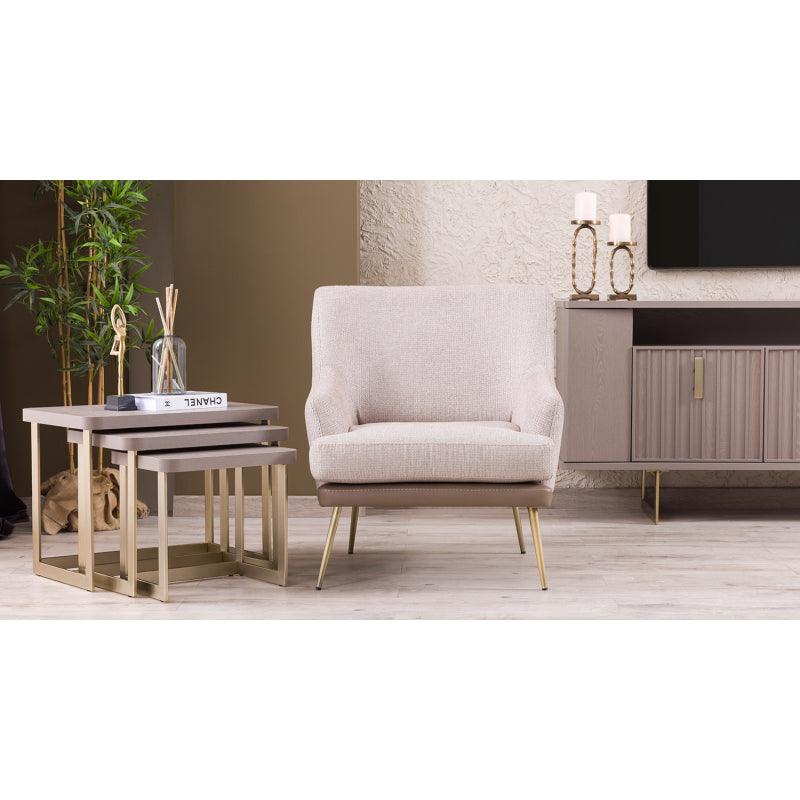 Beige Linen Chair By Alhome - 110111682 - ALHOME