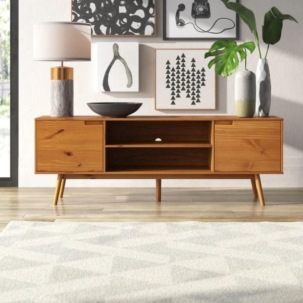 Brown TV Unit With Elegance And Functionality by Alhome - ALHOME