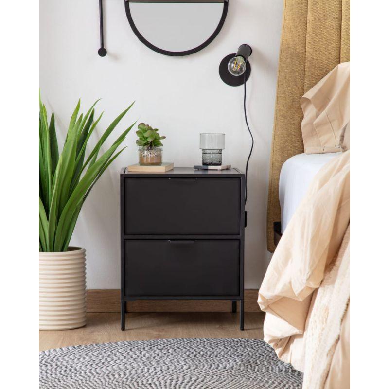 Black Engineered Wood Nightstands - Size: 60x40x55 By Alhome - ALHOME