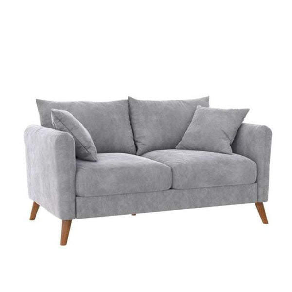 Minimalist Gray Velvet 2-Seater Sofa Swedish Wood By Alhome - ALHOME