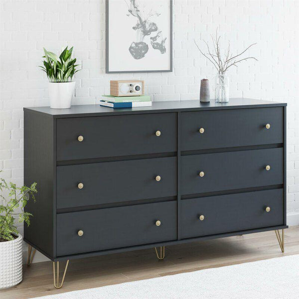 Kids Dresser: 154x49x92 Wood, Black by Alhome - ALHOME