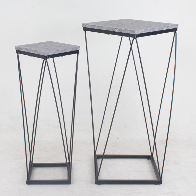 Set of Service Tables With Iron Bases With A Gray Surface By Alhome - ALHOME