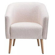 White Bouclأ© Chair By Alhome - ALHOME