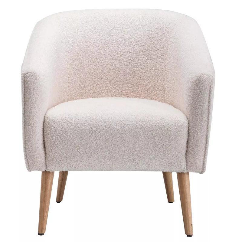 White Bouclأ© Chair By Alhome - ALHOME