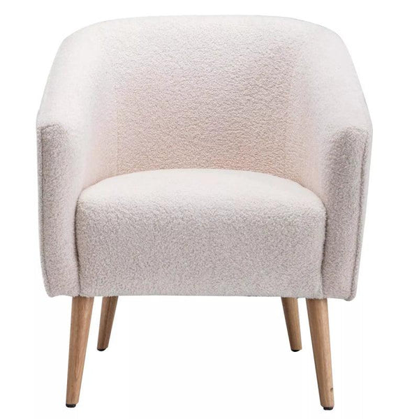 White Bouclé Chair By Alhome - ALHOME