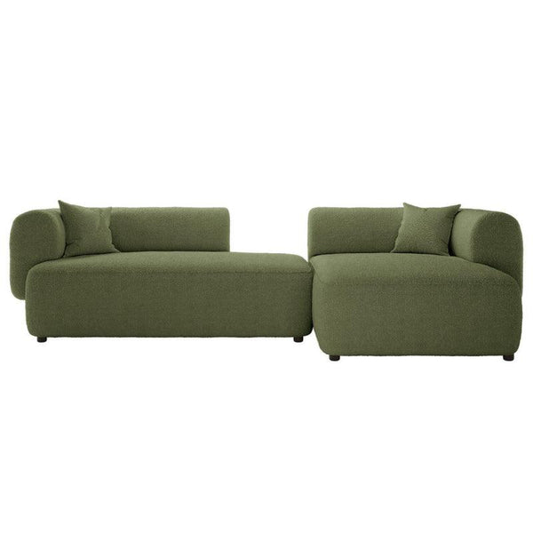 Boucl√© 3-Seater Sofa in Refreshing Green By Alhome - ALHOME