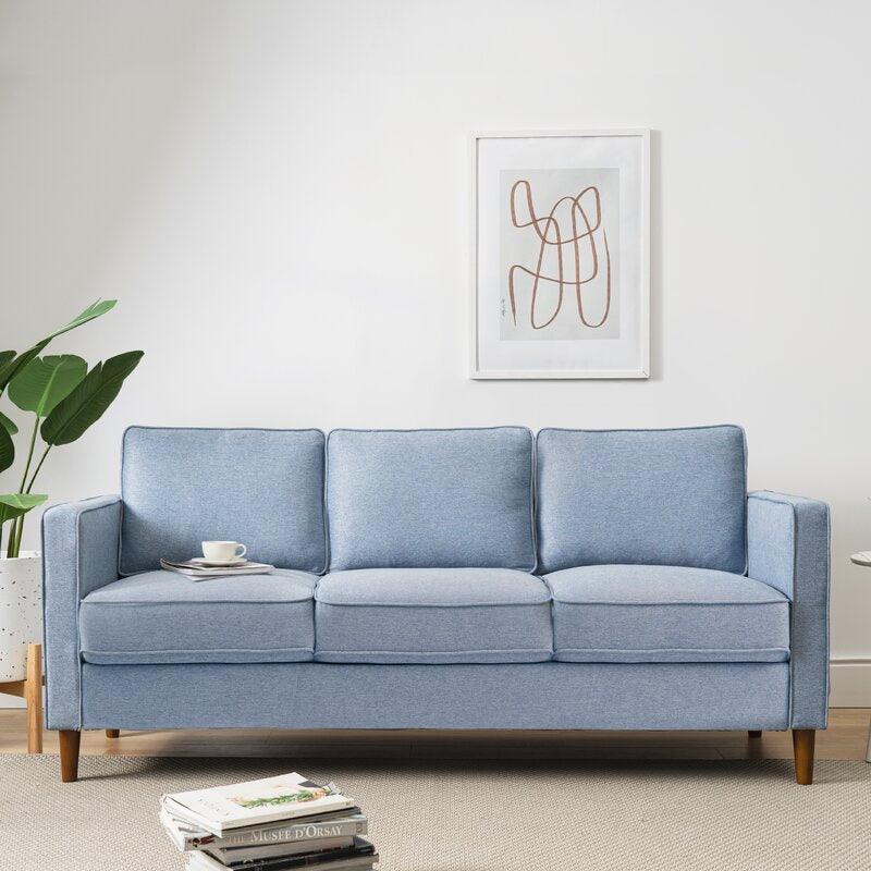 Modern Linen 3 Seater Sofa - 240x85x85 cm - By Alhome - ALHOME