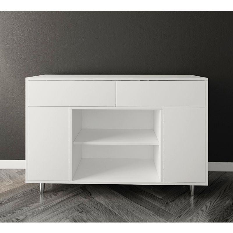 White Coffee Corner with Shelves and Drawers By Alhome - ALHOME