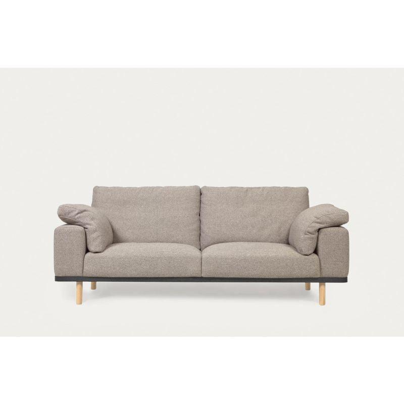 Ashen Swedish Wood Wood 3-Seater Sofa - Size: 220x85x85, Material: Linen By Alhome - 110112205 - ALHOME