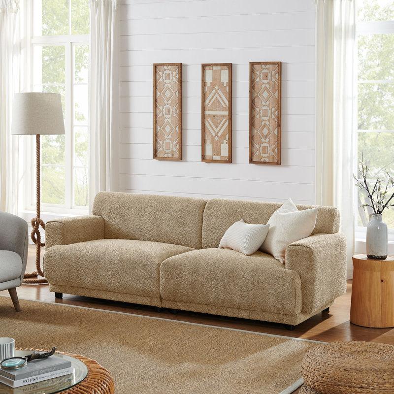 Neutral Elegance: 3-Seater Boucl√© Sofa in Beige By Alhome - ALHOME