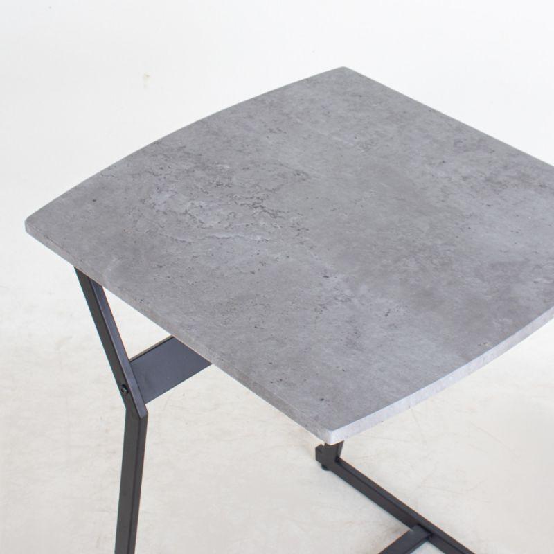 Single Guest Table With Gray Wood Top And Black Metal Bases By Alhome - ALHOME