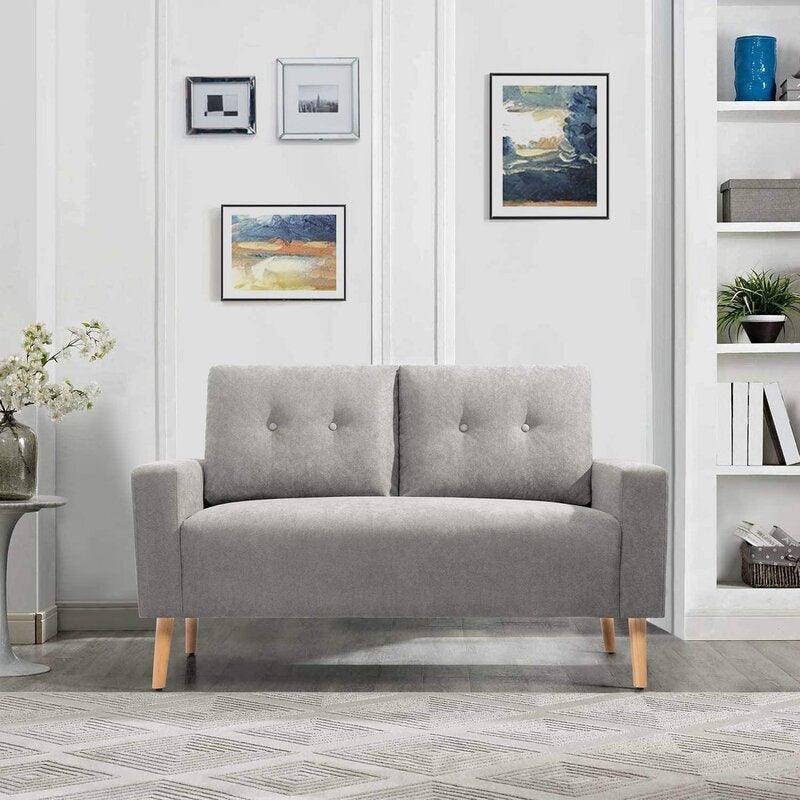 Modern Linen 2 Seater Sofa - 180x85x85 cm - By Alhome - ALHOME