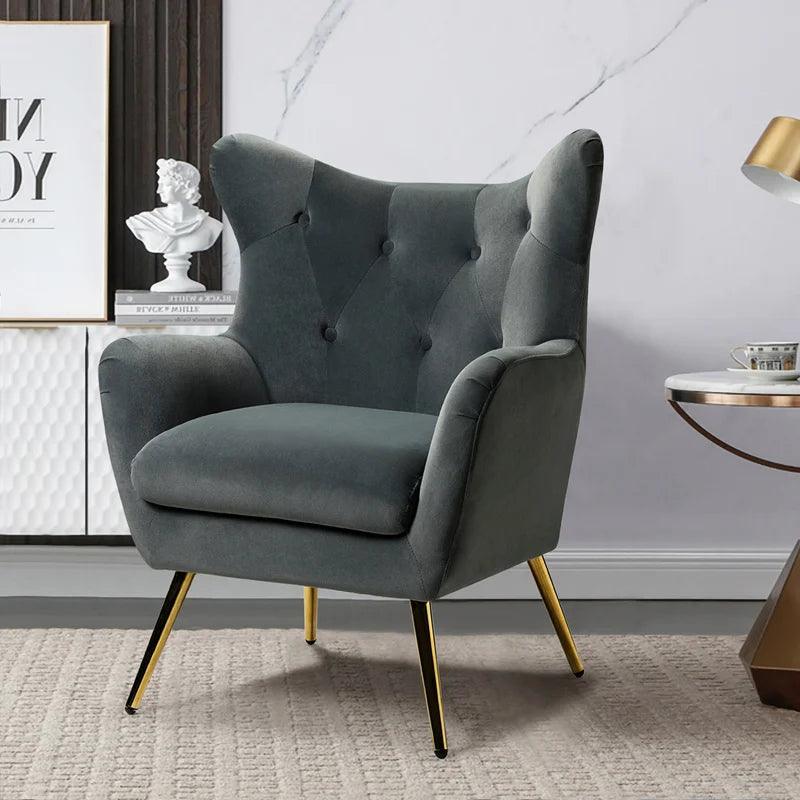 Sleek Sophistication: Gray Velvet Chair for Refined Comfort By Alhome - ALHOME