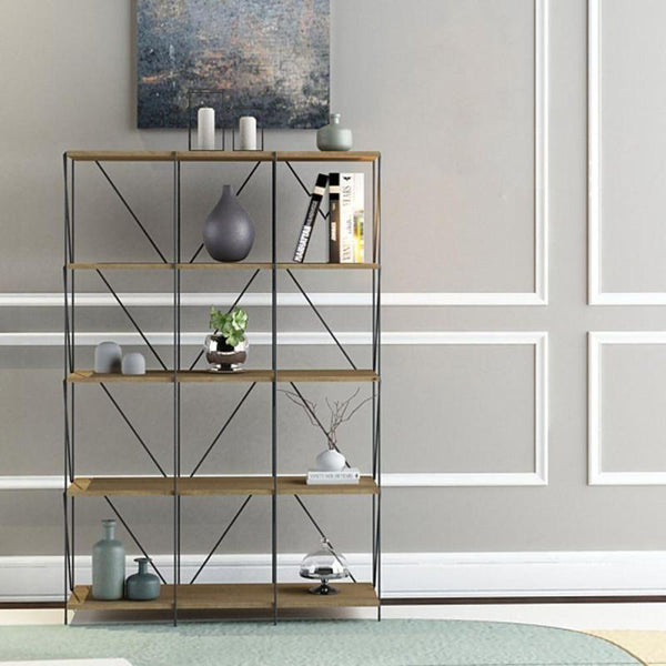 Multi-Use Malaysian Wood Shelving Unit - 5 Layers - By Baity - ALHOME