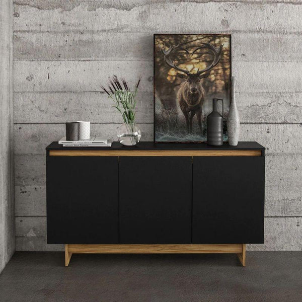 Black Console with Brown Base By Alhome - ALHOME