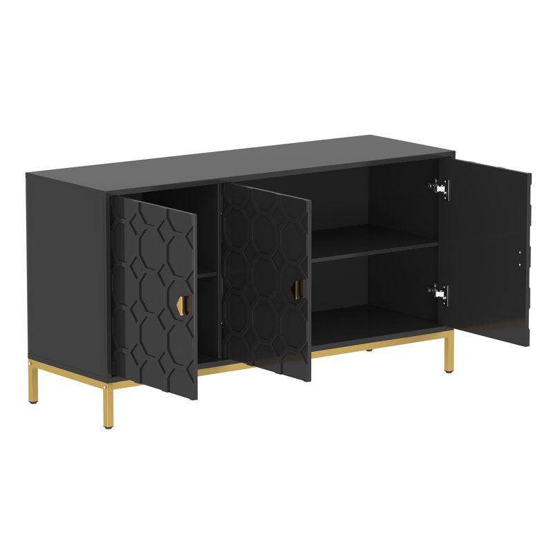 Modern Black Wood Buffet Table By Alhome - 110110544 - ALHOME