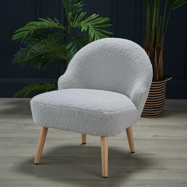 Classic Gray Boucle Chair Swedish Wood By Alhome - ALHOME