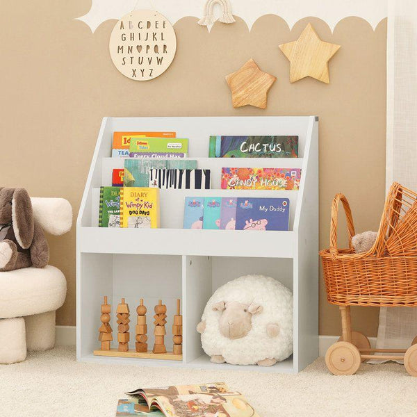 Kids Bookcase: 71x29x78 Wood, White by Alhome - ALHOME