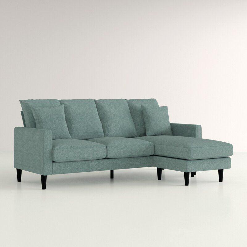 Modern Linen L-Shape Sofa - Teal - 270x150x85x85 cm - By Alhome - ALHOME