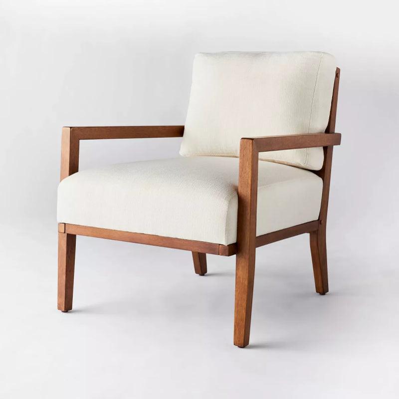 White Linen Chair By Alhome - ALHOME