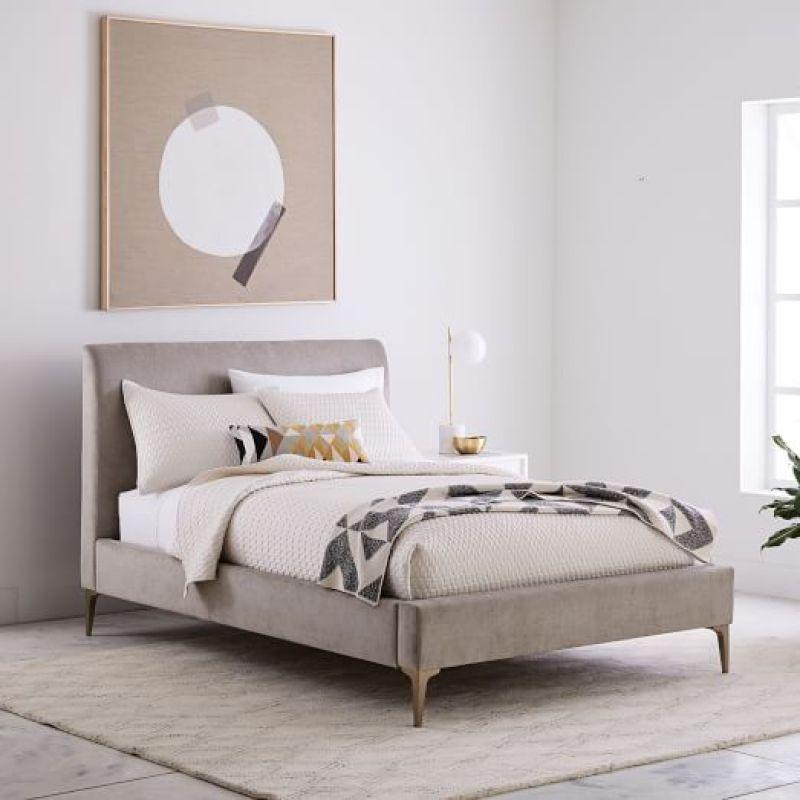 Misty Grey Velvet Haven Single Bed By Alhome - 110112574 - ALHOME