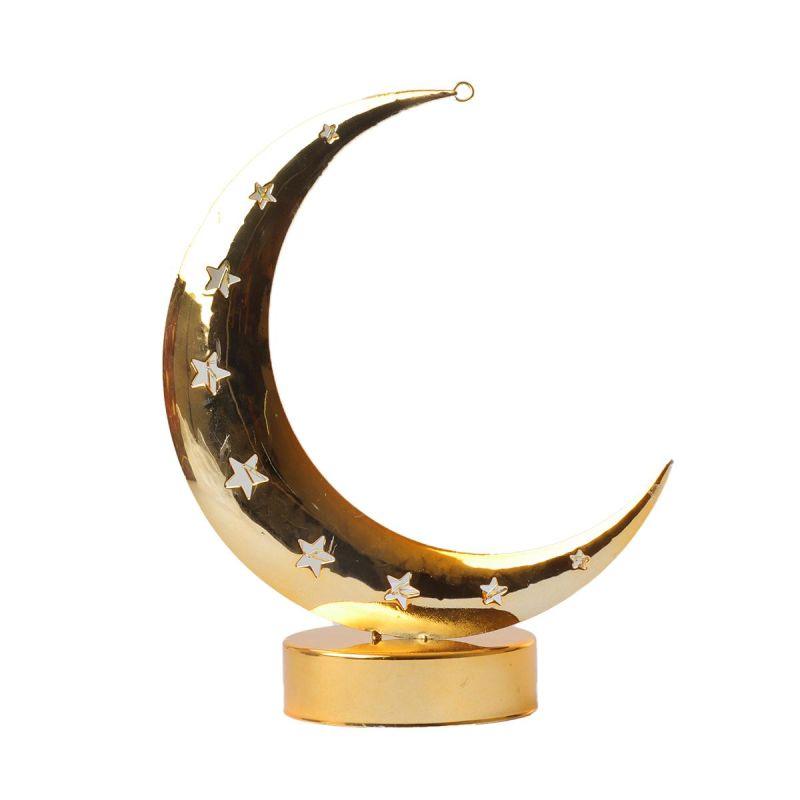 Steel Ramadan Crescent With Led Light - Gold - 23X20X20 Cm - By Family Ship - ALHOME