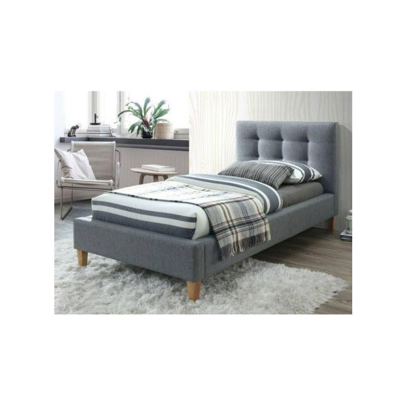 Gray Linen Single Bed Size 120x200 By Alhome - 110110071 - ALHOME