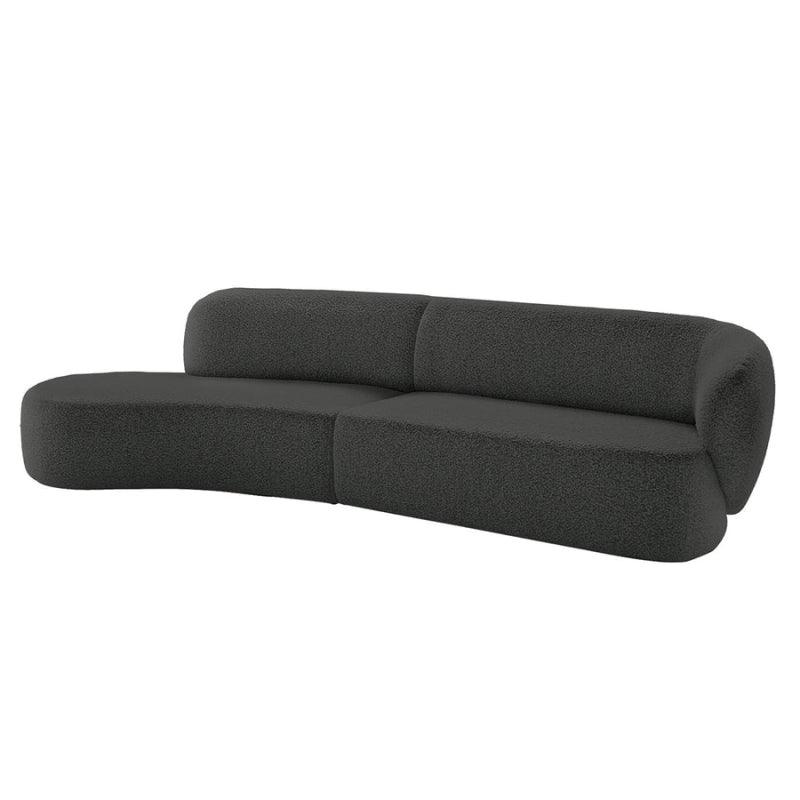 3-Seater Boucl√© Sofa Dark Gray By Alhome - ALHOME