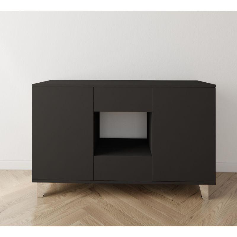 Black Coffee Corner with Two Doors and Two Sliding Drawers By Alhome - ALHOME