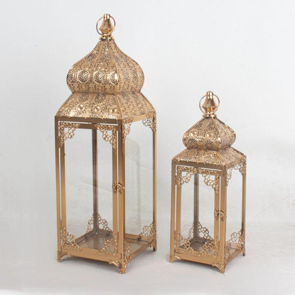 Metal Lanterns Set - Gold - 110111942 - By Alhome - ALHOME