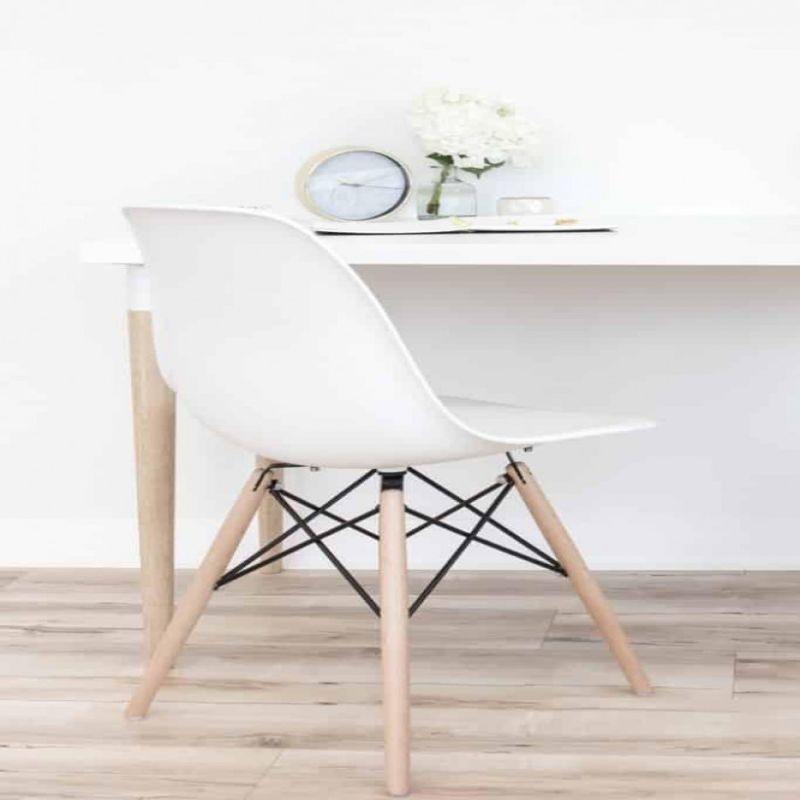 Modern Chair Wood & Plastic - White By Alhome - ALHOME