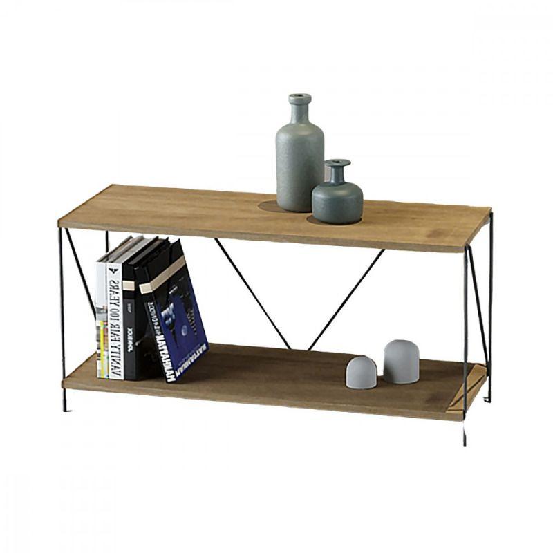 Multi-Use Shelving Unit With Two Layers From Malaysian Wood - 82x31x38.7 cm - By Baity - ALHOME