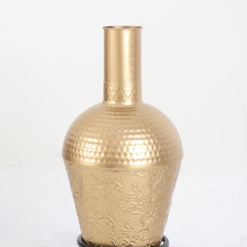 Metal Decoration Vase With Black Stand - Gold By Alhome - ALHOME